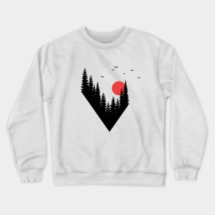 Sunset In The Forest. Geometric Style Crewneck Sweatshirt